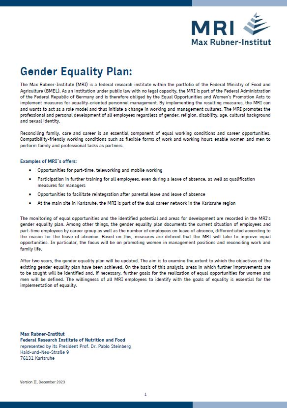 Gender Equality Plan (englisch)